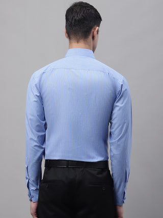Men Blue Vertical Striped Formal Shirt