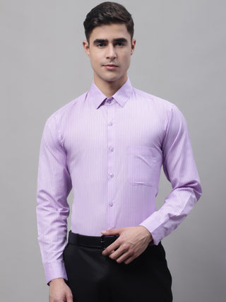 Men Purple Vertical Striped Formal Shirt