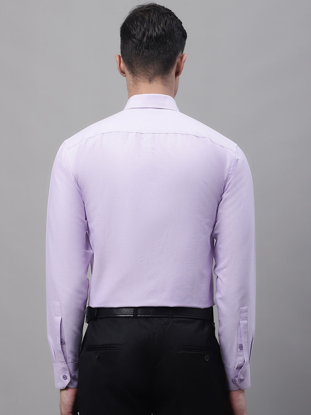 Men's Light Purple Cotton Solid Formal Shirt