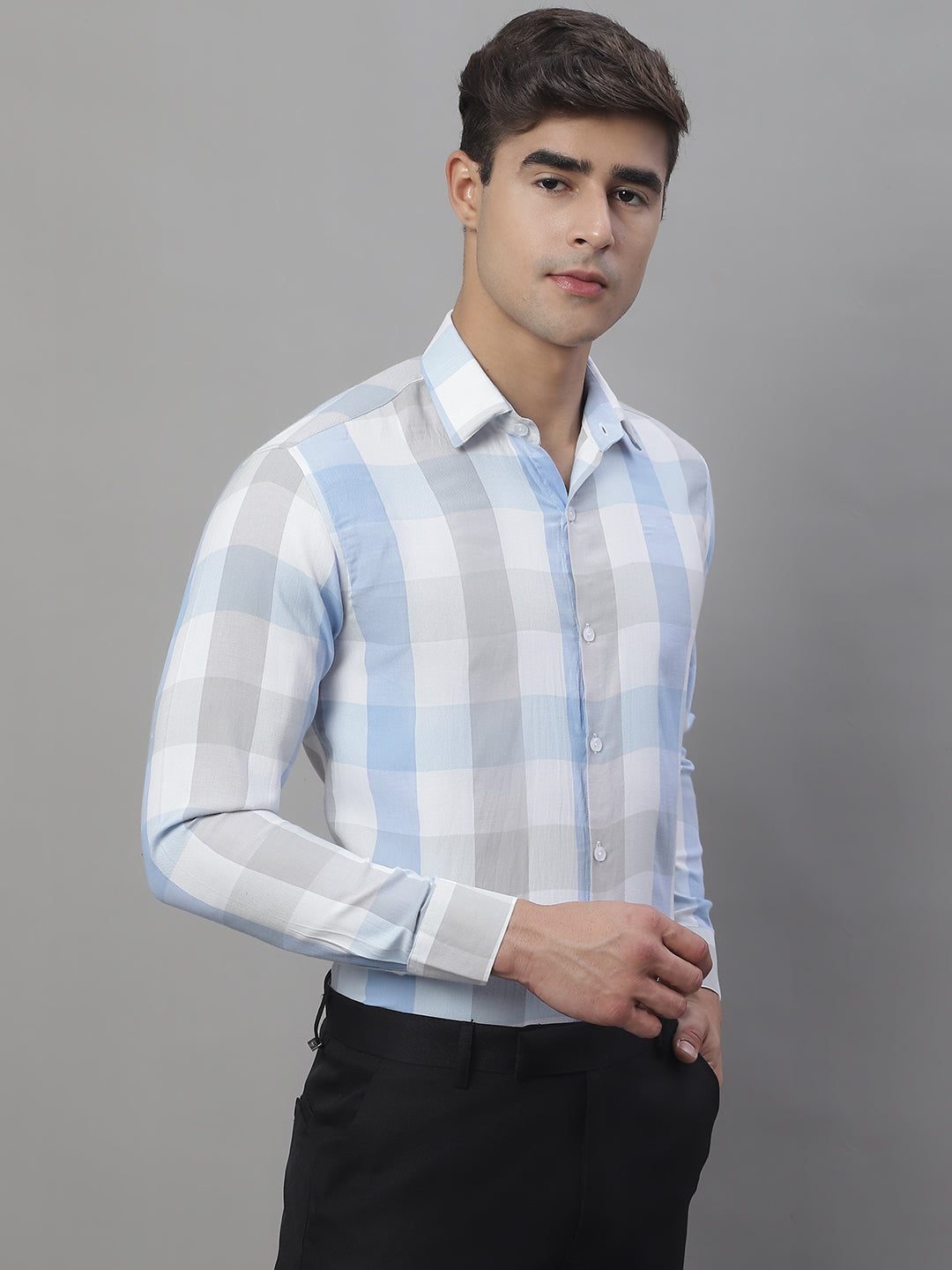 Men's Pure Cotton Checked Formal Shirts