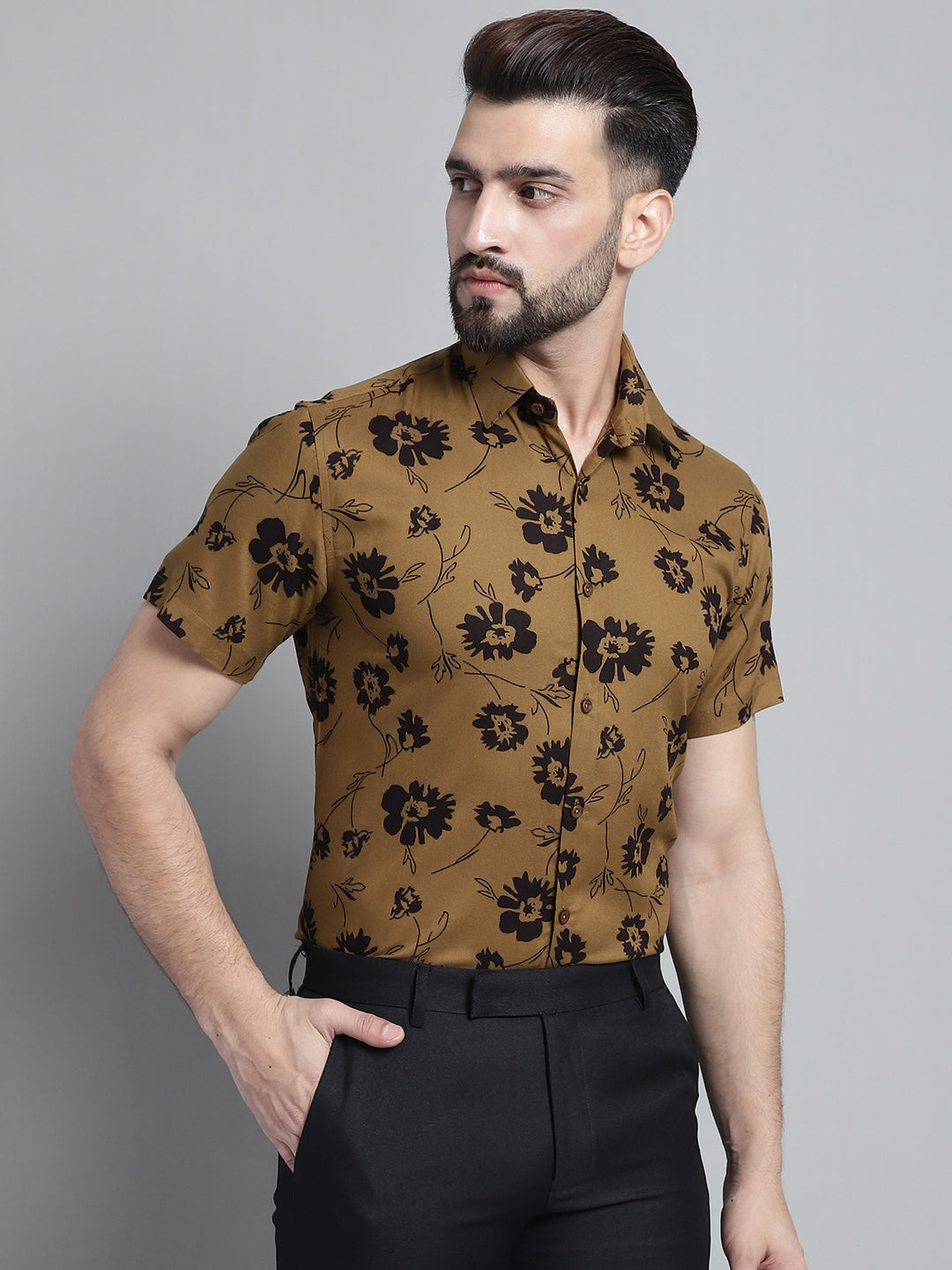Men's Floral Printed Formal Shirt