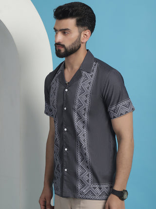 Printed Half Sleeve Lycra Shirt for Men