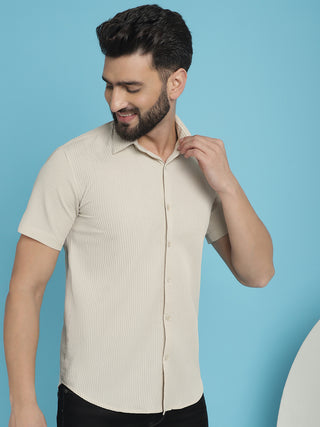 Striped Half Sleeve Casual Shirt for Men's