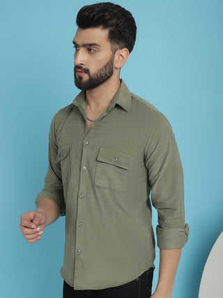 Men Standard Corduroy Cotton Shirt