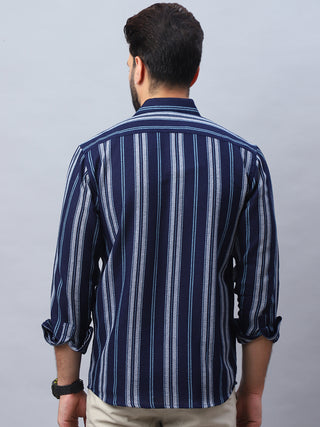 Striped Pure Cotton Casual Shirt for Men