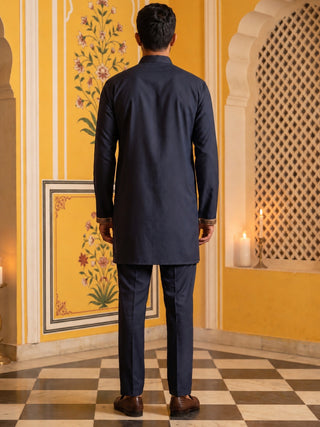 Japanese Fabric Embroidered Short Kurta with Pyjama Set