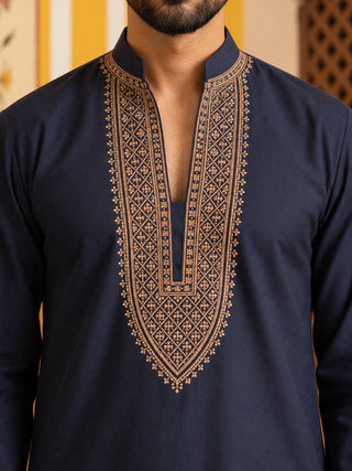 Japanese Fabric Embroidered Short Kurta with Pyjama Set