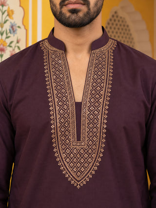 Japanese Fabric Embroidered Short Kurta with Pyjama Set