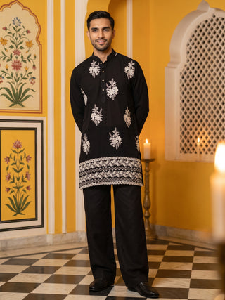 Japanese Fabric Floral Embroidered Kurta