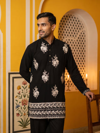 Japanese Fabric Floral Embroidered Kurta