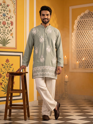 Japanese Fabric Floral Embroidered Kurta