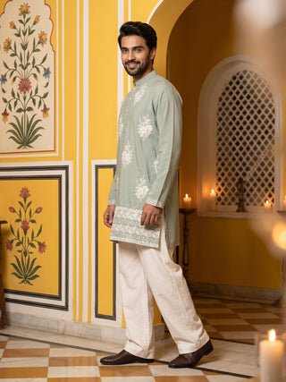 Japanese Fabric Floral Embroidered Kurta
