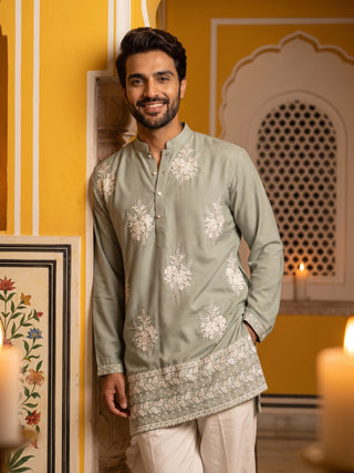 Japanese Fabric Floral Embroidered Kurta