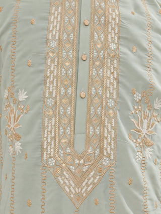 Japanese Fabric Floral Embroidered Short Kurta