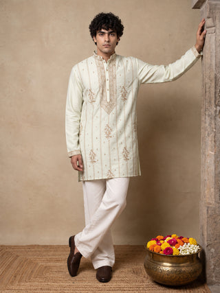 Japanese Fabric Floral Embroidered Short Kurta