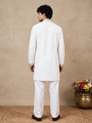 Japanese Fabric Floral Embroidered Short Kurta