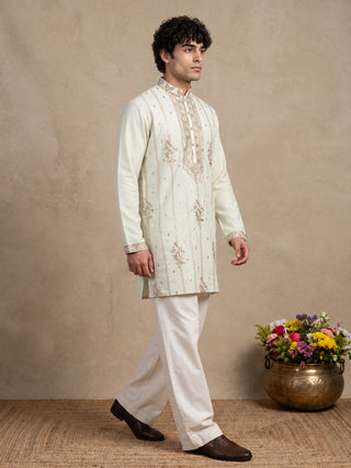 Japanese Fabric Floral Embroidered Short Kurta