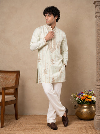 Japanese Fabric Floral Embroidered Short Kurta