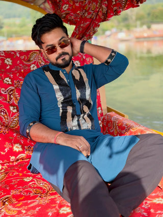 Rocky Jaiswal in Japanese Fabric Embroidered Kurta for Men