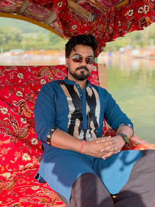 Rocky Jaiswal in Japanese Fabric Embroidered Kurta for Men