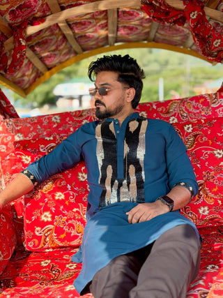 Rocky Jaiswal in Japanese Fabric Embroidered Kurta for Men