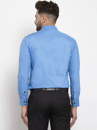 Indian Needle Light Blue Formal Shirt with black detailing