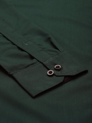 Indian Needle Olive Green Formal Shirt with black detailing