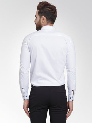 Indian Needle White Formal Shirt with black detailing