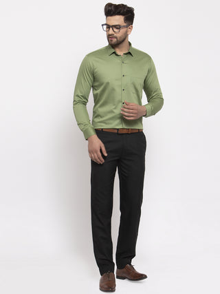 Indian Needle Olive Men's Cotton Solid Formal Shirt's