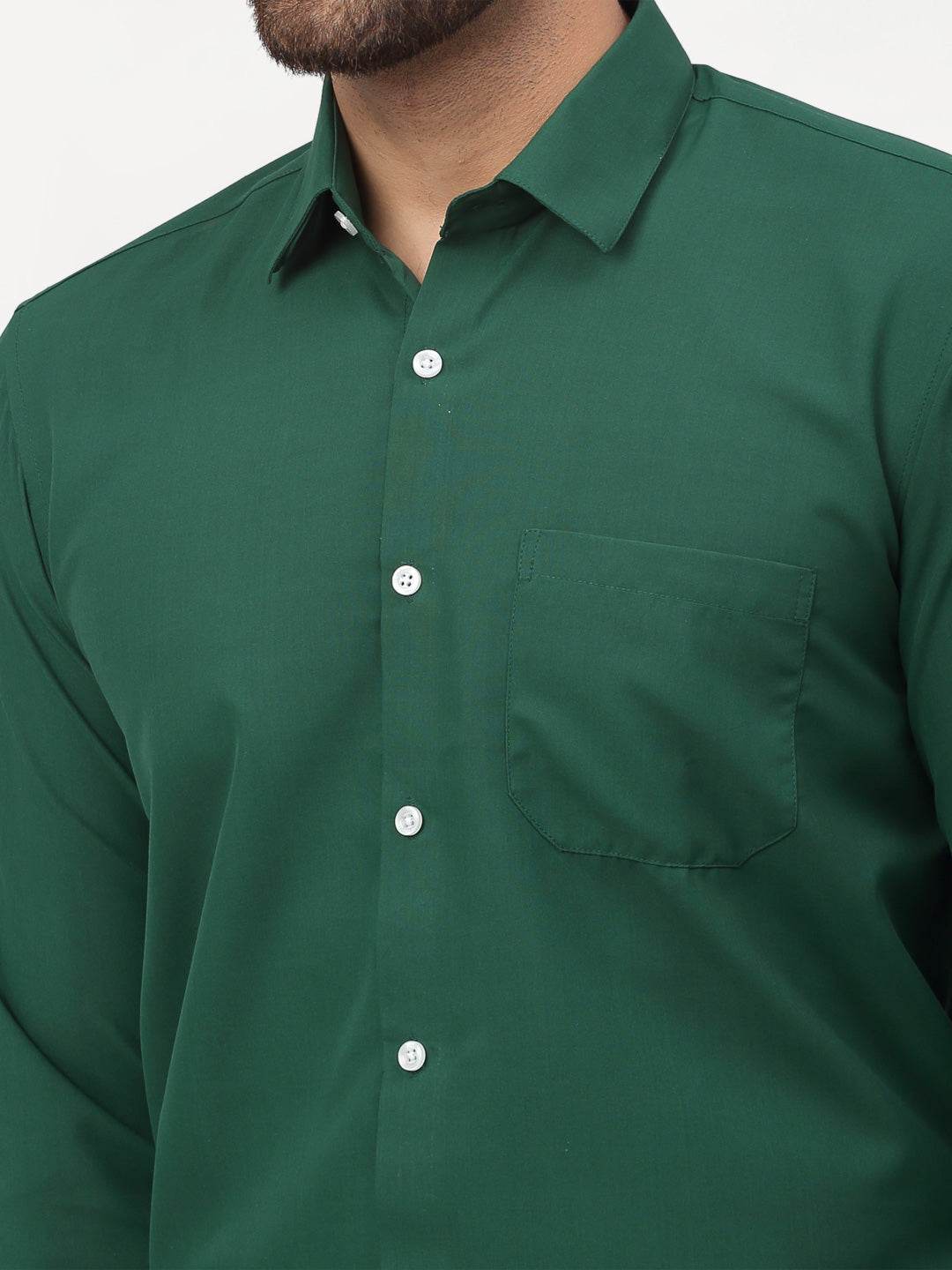 Jainish Olive Men's Solid Formal Shirts