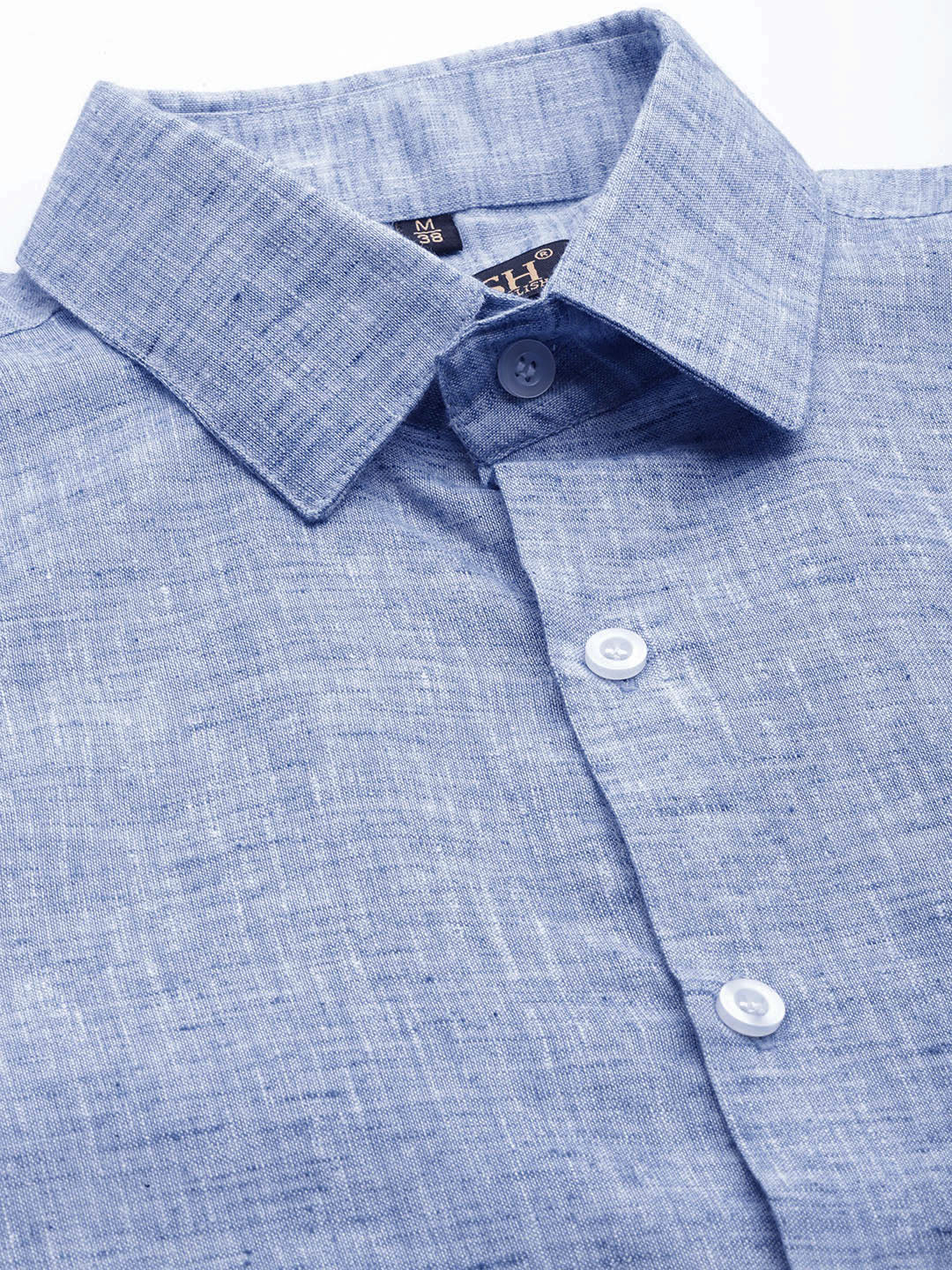 Jainish Blue Men's Solid Cotton Formal Shirt