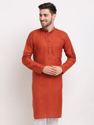 Jompers Men's Solid Cotton Kurtas