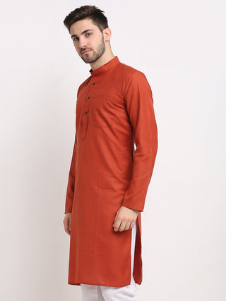 Jompers Men's Solid Cotton Kurtas