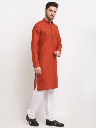 Jompers Men's Solid Cotton Kurtas