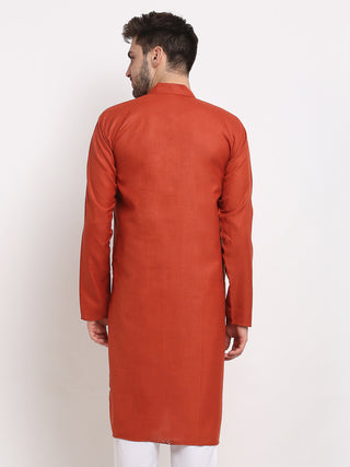 Jompers Men's Solid Cotton Kurtas