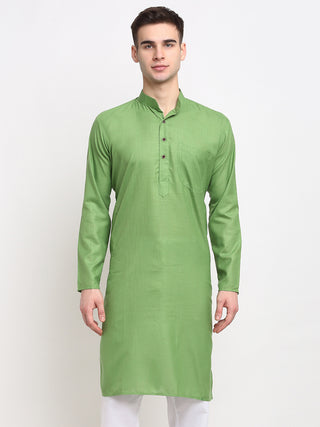 Jompers Men's Solid Cotton Kurtas