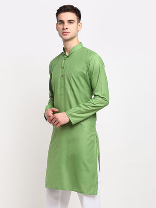 Jompers Men's Solid Cotton Kurtas