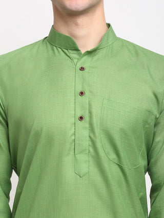 Jompers Men's Solid Cotton Kurtas