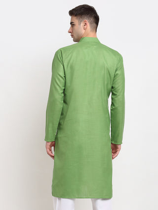 Jompers Men's Solid Cotton Kurtas