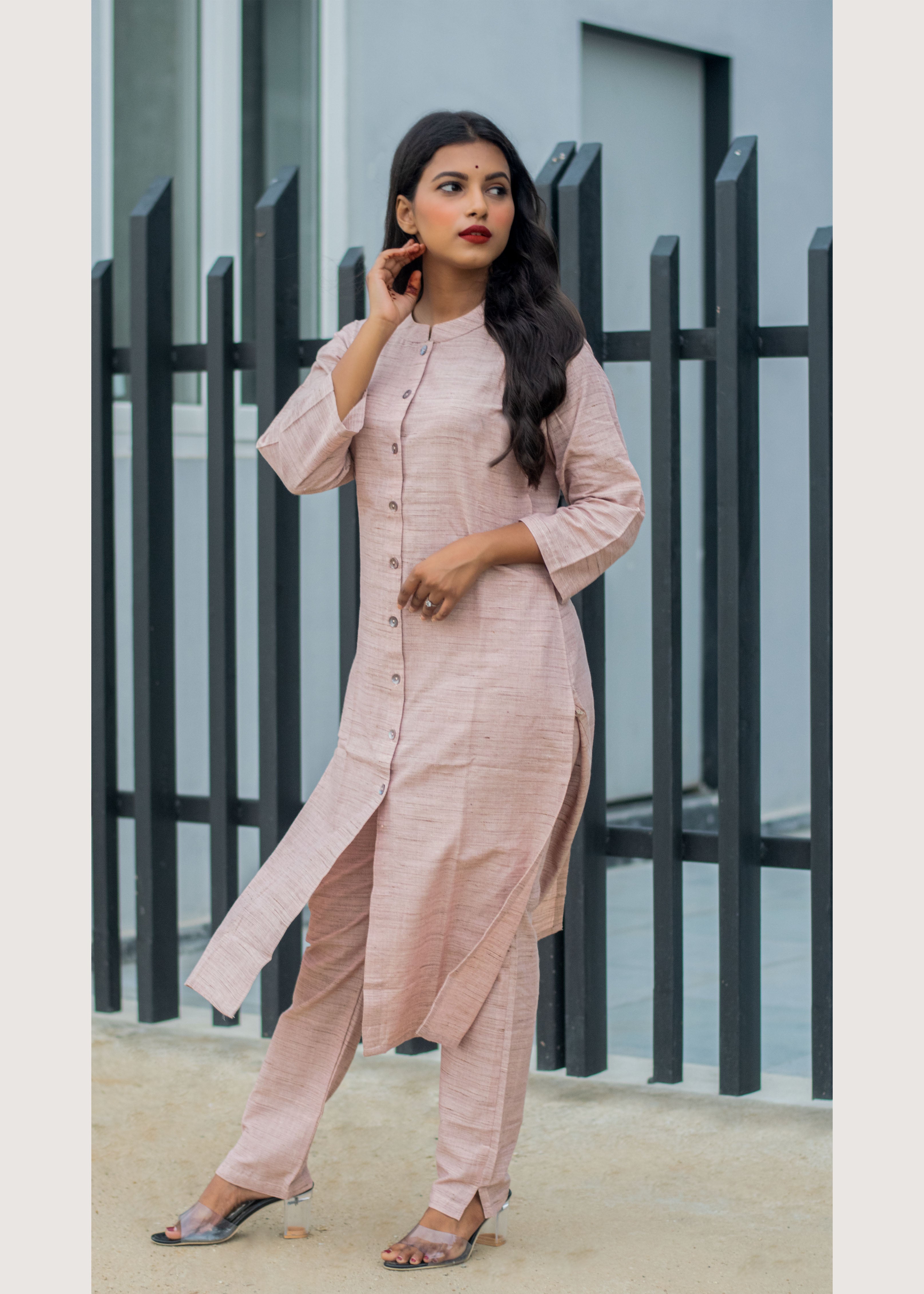 Buy Libas Women Beige & Mustard Yellow Zari Woven Design Straight Kurta  Trousers Dupatta Online at Best Price | Distacart