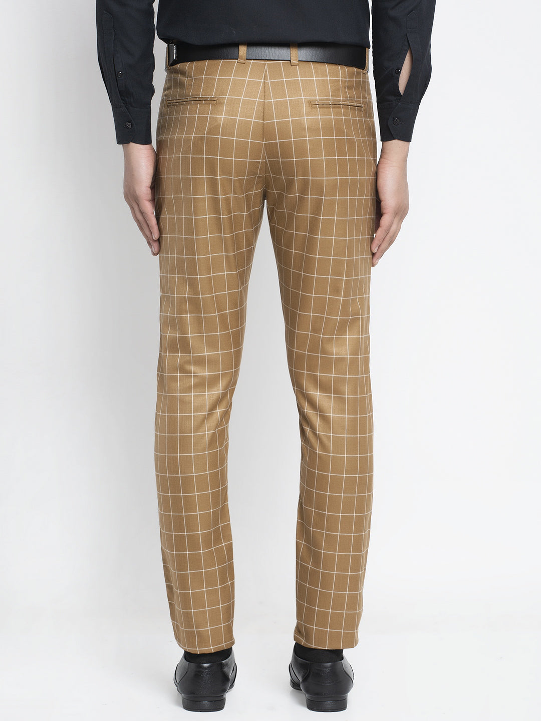 Buy Men Grey Check Slim Fit Formal Trousers Online - 627966 | Peter England