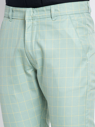 Indian Needle Men's Green Formal Trousers