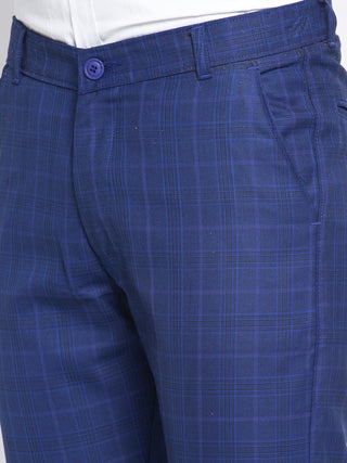 Indian Needle Men's Blue Formal Trousers