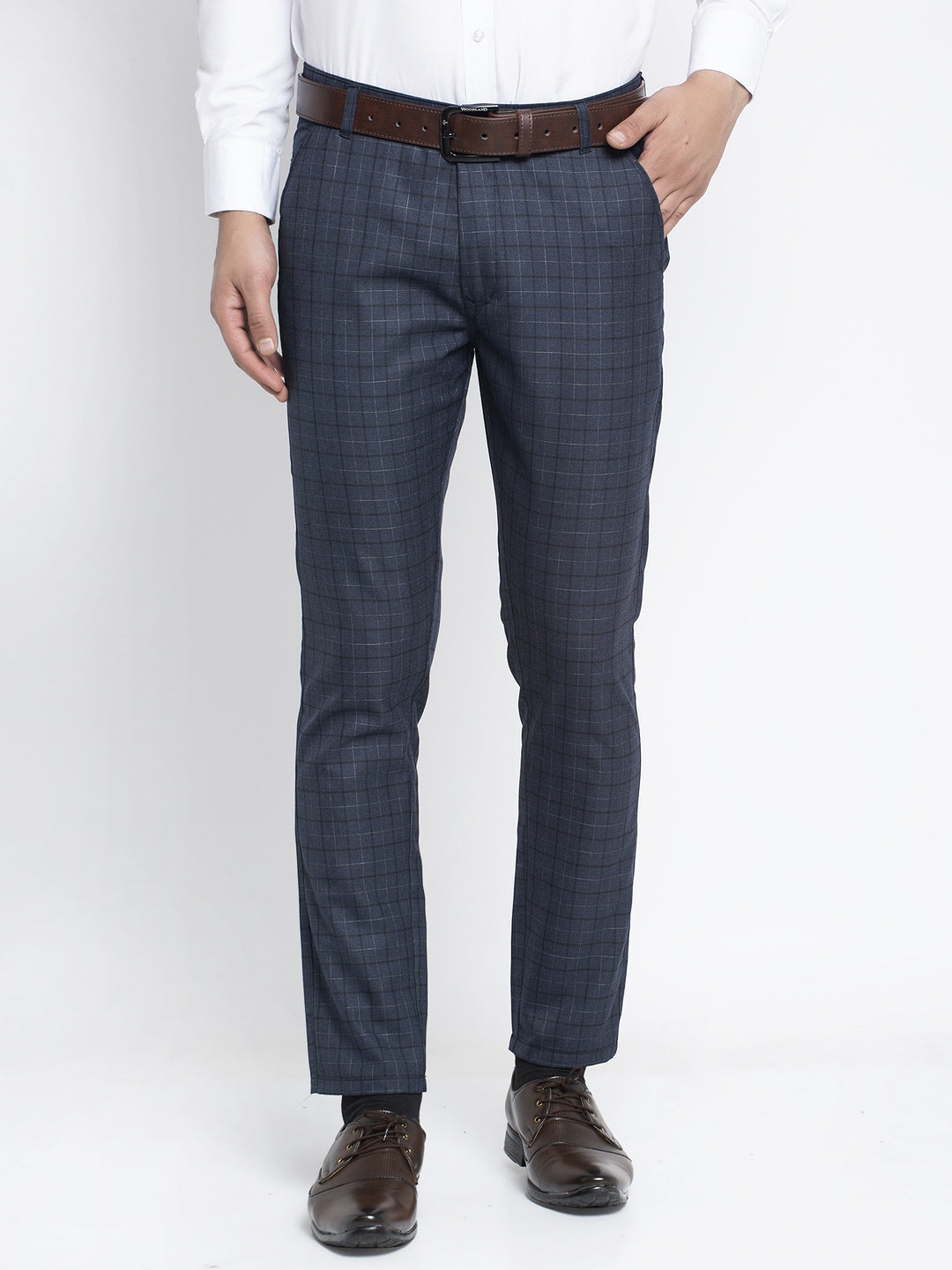 Jainish Men's Black Formal Trousers