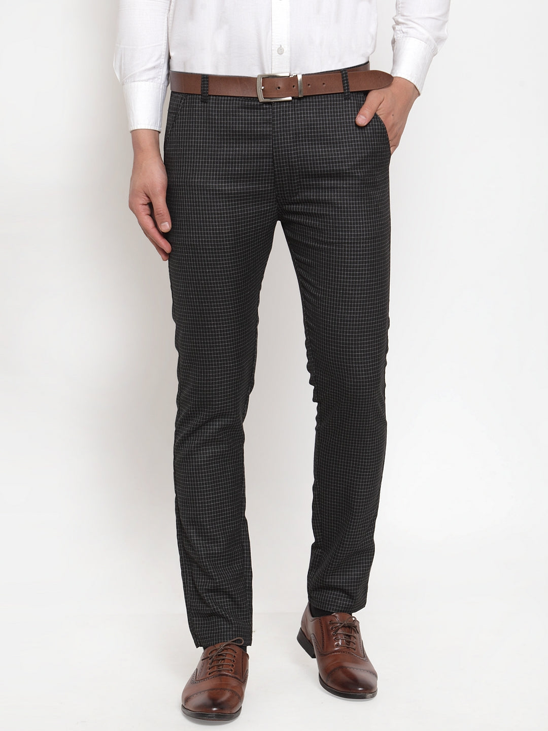 Buy Ted Baker Men Grey Wool Blend Check Trousers Online - 884053 | The  Collective