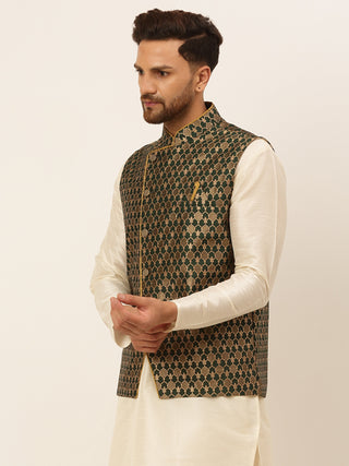 Men's Woven Design Waistcoat