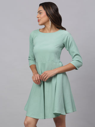 Women Green A-Line Dress
