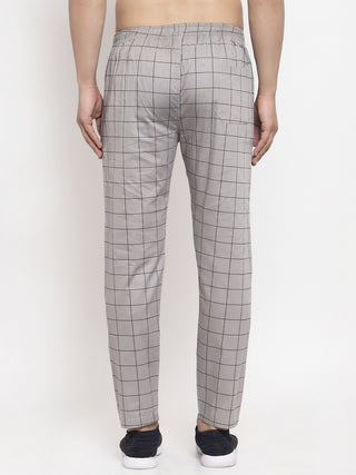 Indian Needle Men's Grey Checked Cotton Track Pants