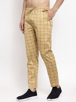 Indian Needle Men's Rust Checked Cotton Track Pants