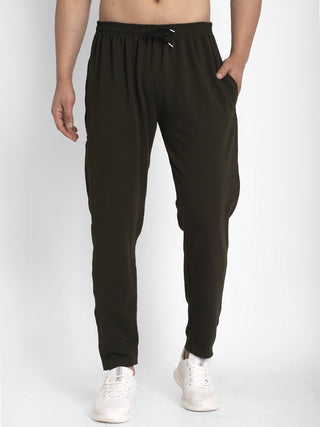 Indian Needle Men's Olive Solid Track Pants